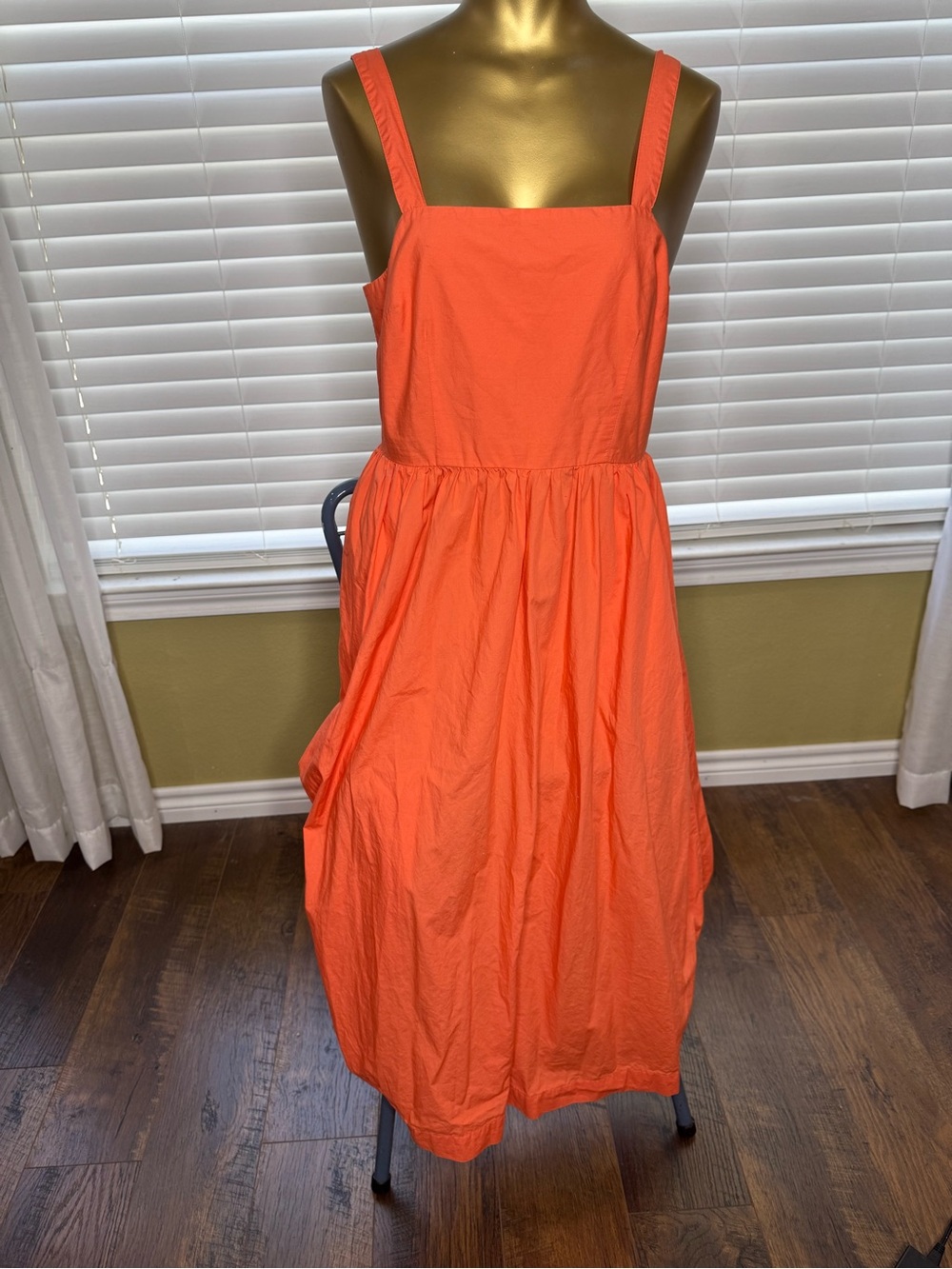a new day Bright Orange Square-Neck Midi Dress